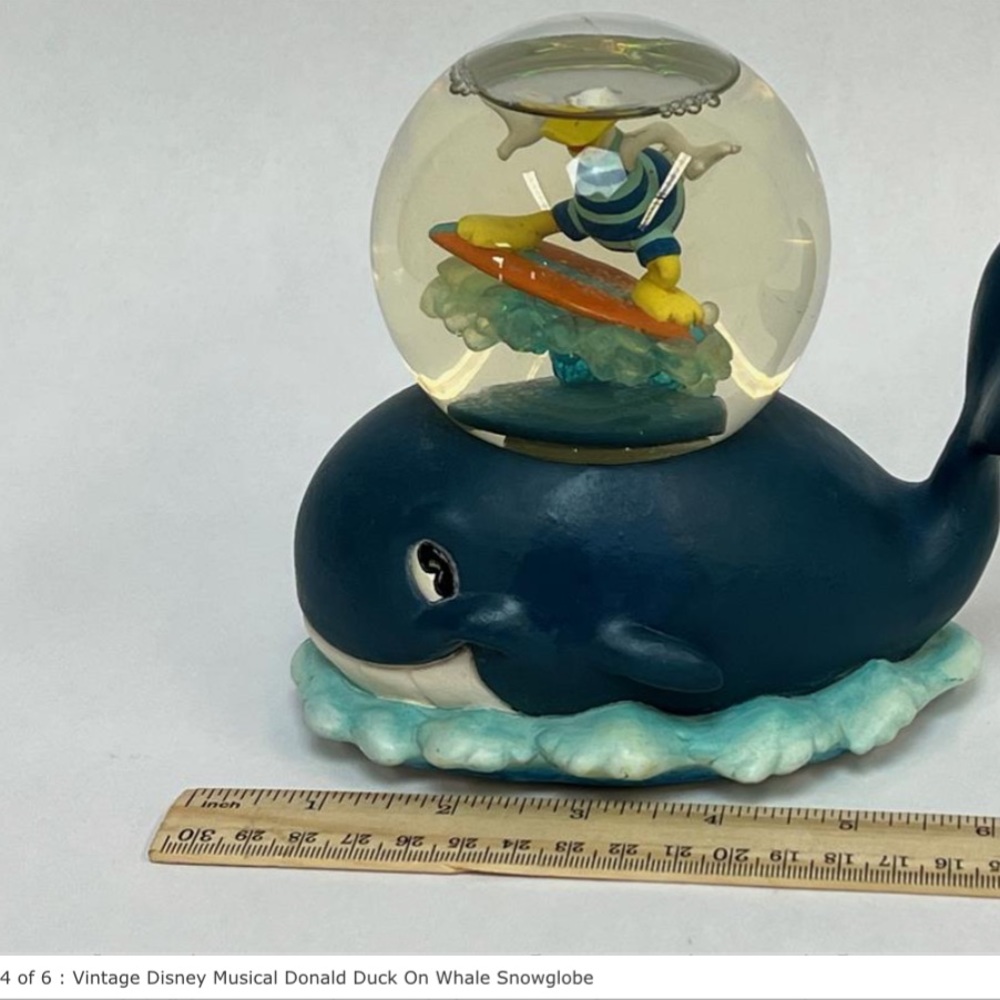 Vintage Donald Duck on Whale Snowglobe
